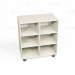 Rolling Laminate Bookcases Library Shelves Mobile Book Storage Racks Carts