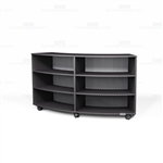 Circular Rolling Bookcases Melamine Curved Shelves Library Storage Book Shelving