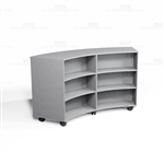 Convex Mobile Bookcases Melamine Curved Shelving Library Storage Book Shelves