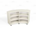 Curved Mobile Book Shelves Laminate Semicircle Bookcases Library Storage Books