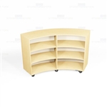 Curved Rolling Library Shelves Maple Arched Shaped Bookcases Storage Shelving