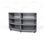 Circular Mobile Book Shelves Laminate Library Cart Curved Storage Bookcases