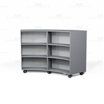 Convex Mobile Book Shelves Laminate Arced Library Storage Bookcases Racks Carts