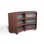 Convex Mobile Library Bookcases Maple Curved Shelf Storage Bookshelves on Wheels