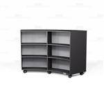 Convex Bookcases on Wheels Melamine Curved Library Storage Shelving Cart Racks