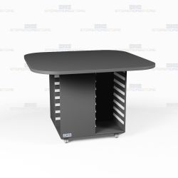 Square Office Casework Island Mobile Counter Desk Rolling Storage Workcounters