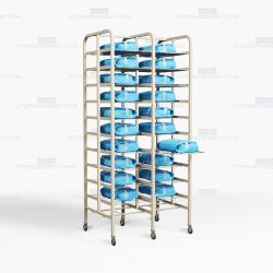 Storage Racks Surgical Packs Sterile Shelves Trays Infection Control OR Kits SPD