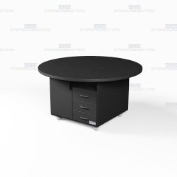 Round Shape Mobile Work Island Mobile Workcounter Office Workroom Copy Center