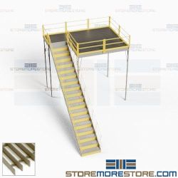 Free Standing Platform Mezzanines IBC Stairs Railings Prefab Kits Two-Story