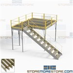 Self-Supported Mezzanine Platforms Bar Grating Decks Prefab Freestanding Steel