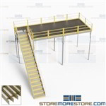 Industrial Storage Platforms Warehouse Mezzanine Second Level Floorspace Stairs