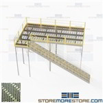Prefab Platform Mezzanines IBC Stairs Handrails Steel Grating Decks Warehouse