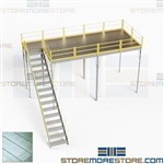 Prefabricated Steel Mezzanine Freestanding Post Beam Steel Decks 10'x20' Storage