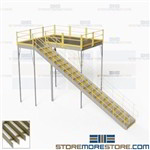 Storage Platforms with Stairs Mezzanine Handrails IBC Code Warehouse Floorspace