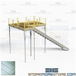 Storage Mezzanine Industrial Steel Deck Platforms 12'x8' Prefab Freestanding