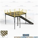 Warehouse Mezzanine Prefabricated Freestanding Post Beam Steel Bar Grating Deck