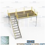 Prefab Warehouse Mezzanine Storage Platform Deck Freestanding 12'x8' Steel OSHA