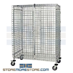 27-1/4" x 39-1/4" x 69" Stainless Steel Mobile, Full-Size Security Unit. Includes 4 Poly Stem Swivel Casters 5" x 1-1/4", Two with Brakes, #SMS-69-CSC2436S