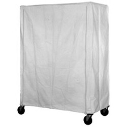 18" x 60" White Uncoated Polyester with Velcro Cart Cover. 54" Post Height, #SMS-69-CV-54-1860