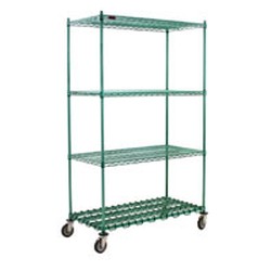 24" x 48" Zinc, Mobile Starter Unit with Dunnage Shelf, #SMS-69-DS4-CP74-2448Z