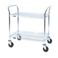 24" x 36" Stainless Steel, Two-Shelf - Medium Duty Utility Cart, #SMS-69-EU2-2436S