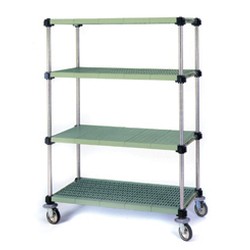 [Discontinued] 23" x 48" Lifestor&reg; Louvered Shelves with Stainless Steel Rails for Mobile Application, #SMS-69-L2348PSM-M