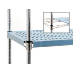 21" x 48" Blue - Louvered Quadplus Mat with Chrome Finish Wire Truss Frame, #SMS-69-QPF-2148C-BL