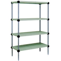 [Discontinued] 18" x 36" Lifestor&reg; Solid Shelves with Stainless Steel Rails for Stationary Application, #SMS-69-S1836PSM