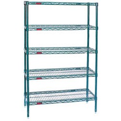 Material handling wire shelves for storage of Bins, Canned Goods, Cartons