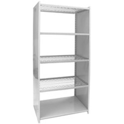 12" x 48" Stainless Steel Standard Four-Post Series - Hybrid Shelving, #SMS-69-SP1248S
