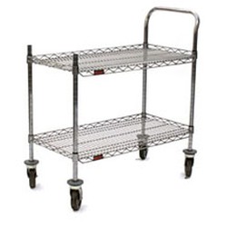 18" x 36" Redipak&reg; 2-Shelf Cart, Includes One Handle, Two Posts, and Four Casters - All In One Carton, #SMS-69-U2-1836C-RP