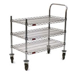 18" x 36" Redipak&reg; 3-Shelf Cart, Includes One Handle, Two Posts, and Four Casters - All In One Carton, #SMS-69-U3-1836C-RP