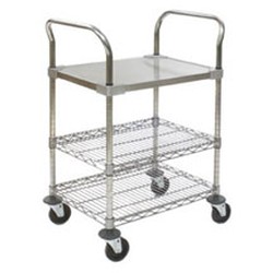 24" x 36" Utility Cart with Solid Shelf, 5" Caster Diameter, #SMS-69-U3-2436CS