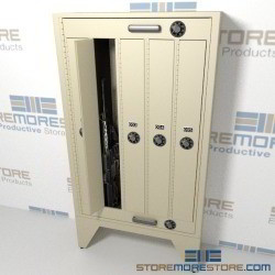 [Discontinued] Five Rifle and Long Gun Locker with Combination Locks, 34" Wide x 12" Deep x 60" High, #SMS-72-EDSG5C