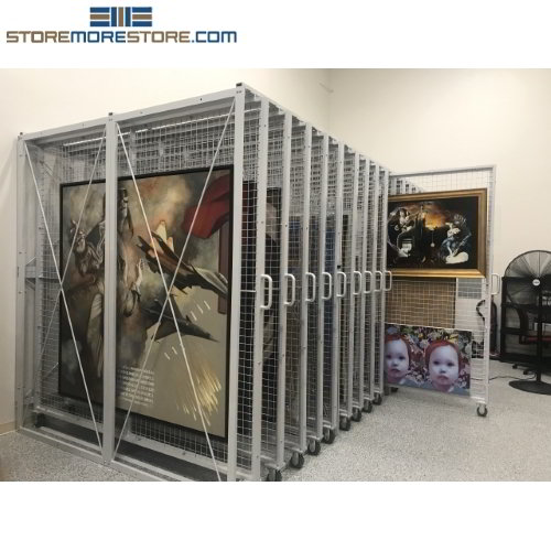 Vertical Storage Rack for Artwork (5' 2W x 5' 1D x 7' to 8' 10H),  #SMS-74-5-PanelArt-61
