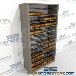 Docket Book Rolling Shelf Wall unit Storage Cabinet for clerks of the court document book storage