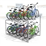Large Metal Bike Rack Stores 14 Bicycles (8' Wide x 5'8" Deep x 3'11" High), SMS-79-BK814