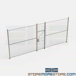 Warehouse Wire Partitions 24' Wide Fence Security Separator 10' High Wall