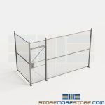 Indoor Wire Barriers 14' Wide Security Partitions Hinged Door 8' High Wall
