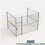 Tool Crib Cage with 4' Door Modular Security Wire Partitioned Room Parts Storage