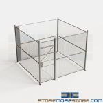 One Sided Wire Partition Fence Gate Security Cage Welded Wire Modular Rooms