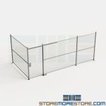 Tool Crib Cage with Hinged Gate Storage Security Partitions MRO Fencing