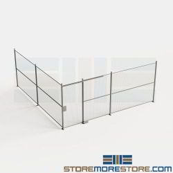 Security Fence for Tool Cribs MRO Store Sliding Door Cages Wire Partition Enclosures