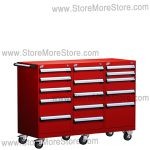 Three Wide Rolling Drawer Cabinet with Casters L3BJD-3402B