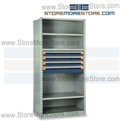 Shelving with Modular Drawers R5SEC-751801 | Industrial Shelves 36 x 18 x75