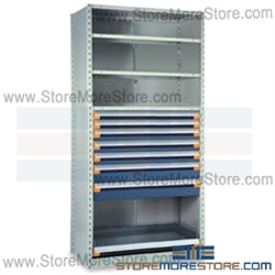 Shelving with Modular Drawers R5SGE-8748092 | Industrial Shelves 42 x 24 x 87