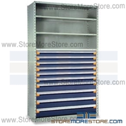 Shelving with Modular Drawers R5SHE-8748052 | Industrial Shelves 48 x 24 x 87