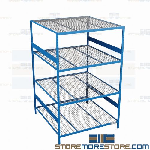 Heavy Duty Rack 48x24x87 Rousseau SRD5026W 4 Levels With Wire Decking, Industrial Shelving, Parts Shelving, Warehouse Shelving, Steel Shelving, Metal Storage Shelving, 10 56 13, 10 56 00