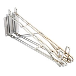 18" Wide Mid Unit, Stainless Steel Finish - Stationary Wire Wall Mounts, #SMS-83-DWB18-S