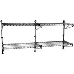 (1) 14"-Width Shelf with 14" Post, Valu-Gard&reg; Finish, Mid Unit - Prepackaged, Adjustable Post Wire Wall Mount, #SMS-83-PWM14-1VG